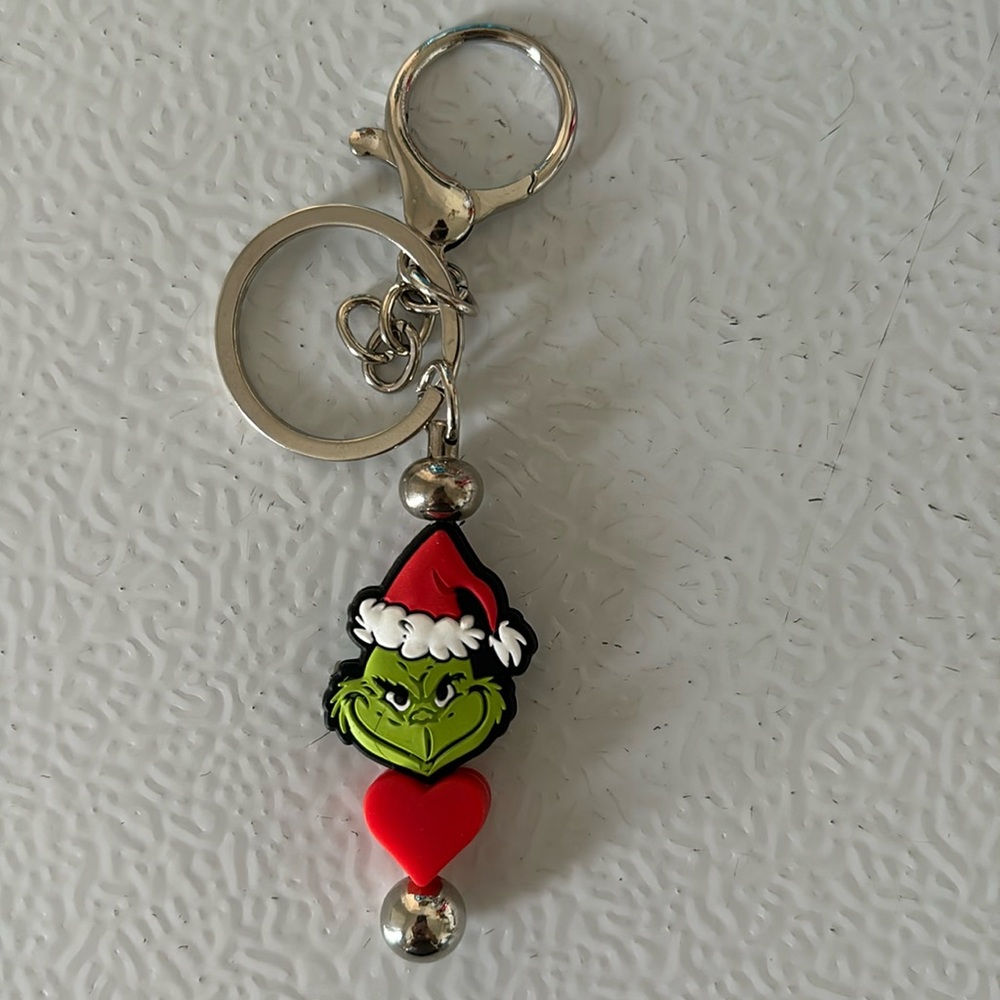 Red Grinch Keychain